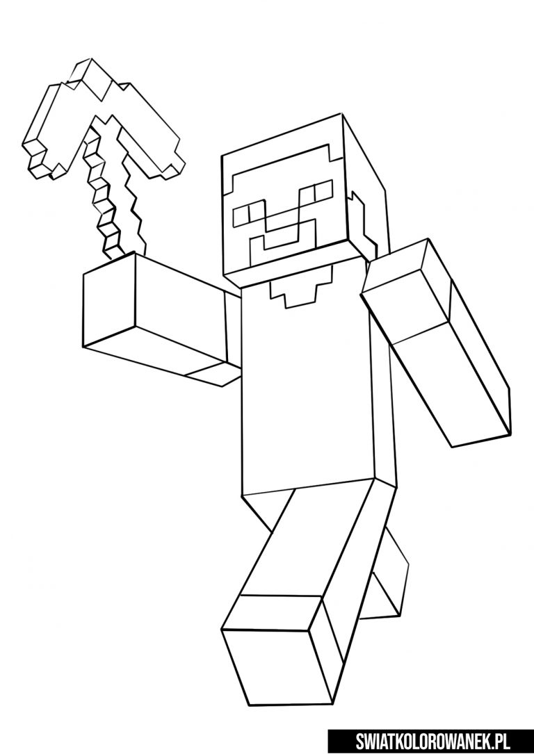 Minecraft kolorowanka. Steve Minecraft kolorowanki.