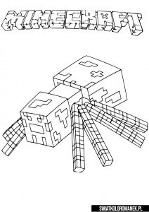 minecraft pająk spider coloring book
