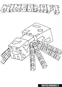 minecraft pająk kolorowanka. spider coloring book