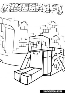 Minecraft kolorowanka. Zombie kolorowanka Minecraft