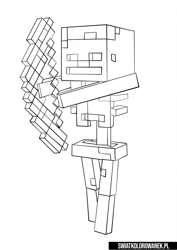 minecraft kolorowanki. Szkielet z Minecraft kolorowanka