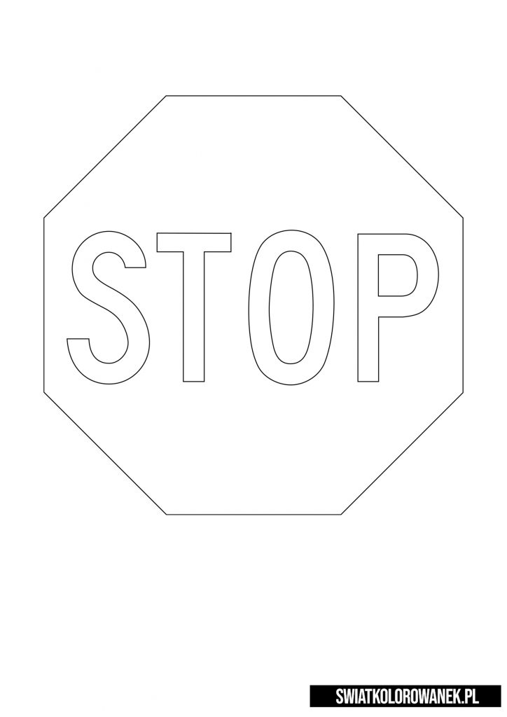 Kolorowanka znak drogowy - Znak STOP