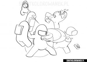 Among US Fight Coloring Page Free