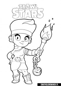 Amber from Brawl Stars Free Printable Coloring Book