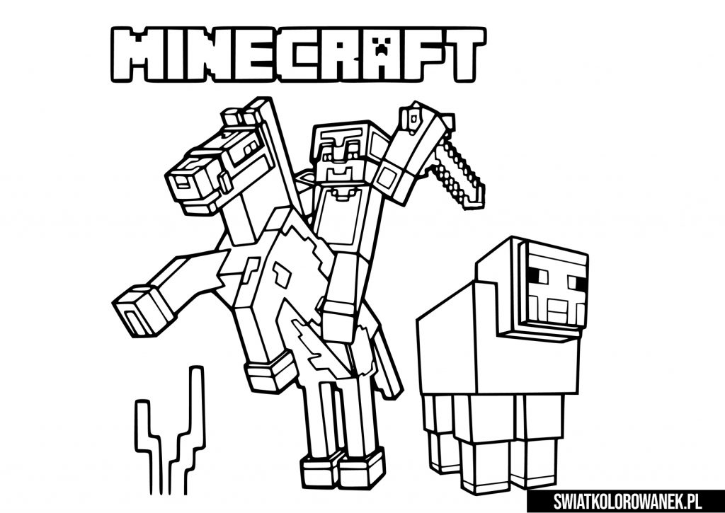 Minecraft kolorowanka. Kolorowanki Minecraft.