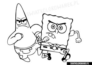 Kolorowanka Spongebob Kanciastoporty i Patryk