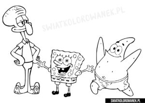 Kolorowanki Spongebob Skalmar i Patryk kolorowanka