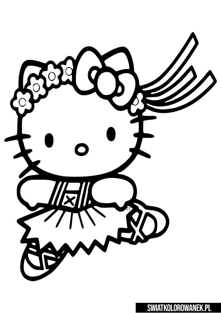 Kolorowanka Hello Kitty tańczy
