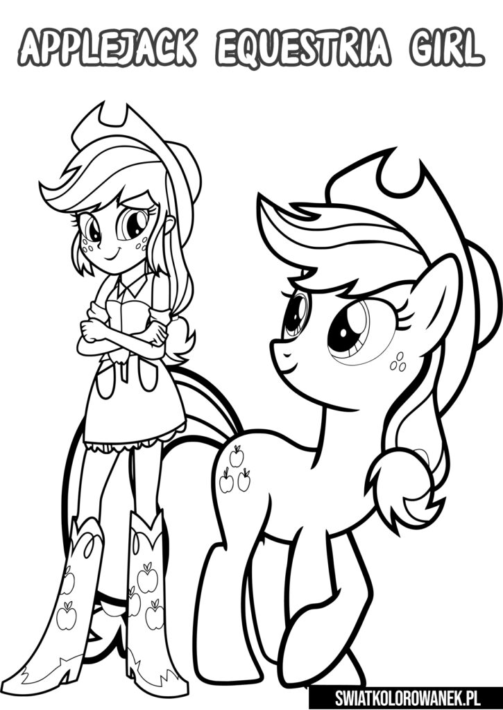 Kolorowanka Applejack Equestria Girl