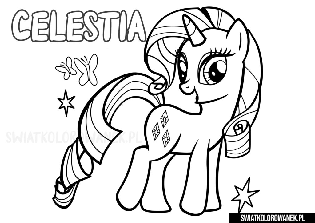 Kolorowanka My Little Pony Celestia