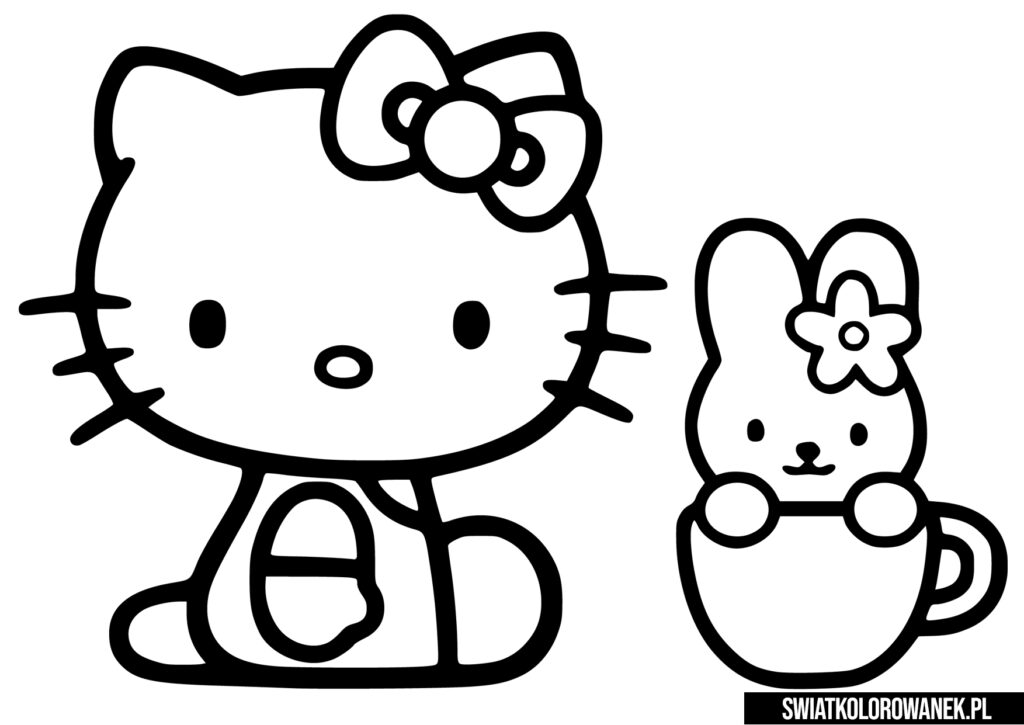 Kolorowanka Hello Kitty z króliczkiem