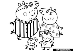 Kolorowanki Swinka Peppa i jej rodzina