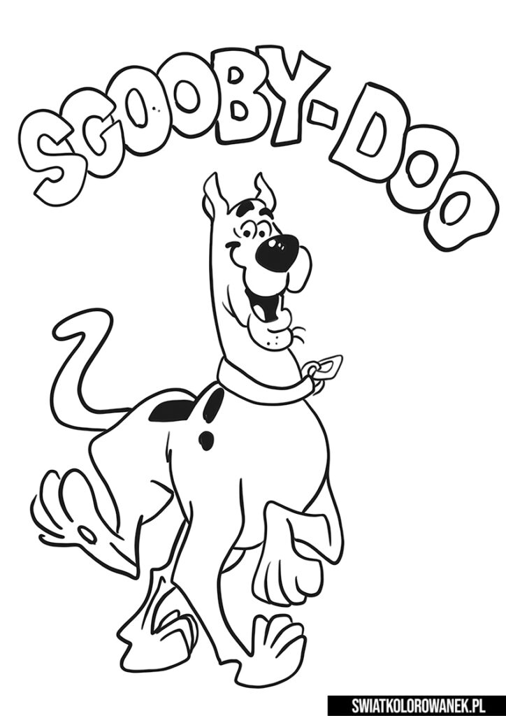 Kolorowanki z psami. Pies Scooby Doo