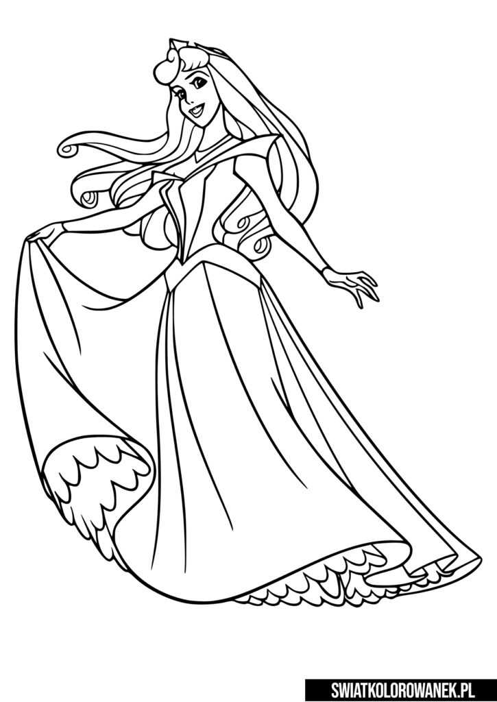 Księżniczka w pięknej sukni Kolorowanka