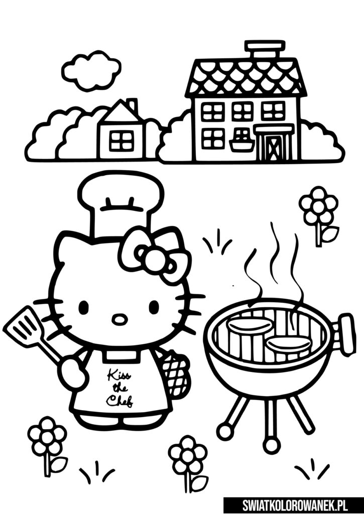 Hello Kitty Malowanka - grillowanie.