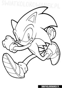 Biegnący Sonic Kolorowanka do druku.