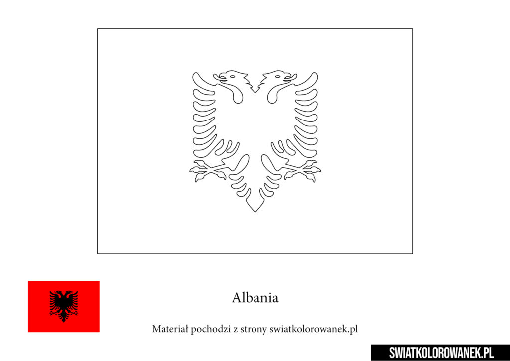 Kolorowanka Flaga Albanii