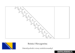 Kolorowanka Flaga Bośnia i Hercegowina