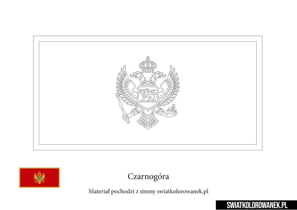 Kolorowanka Flaga Czarnogóry