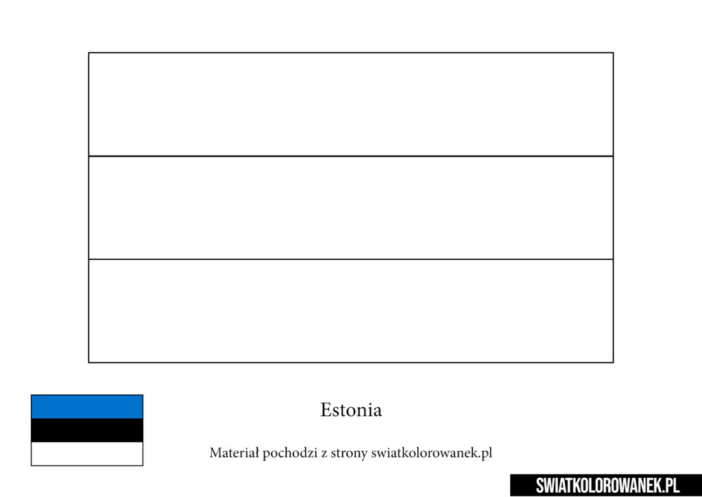 Flaga Estonii Kolorowanka