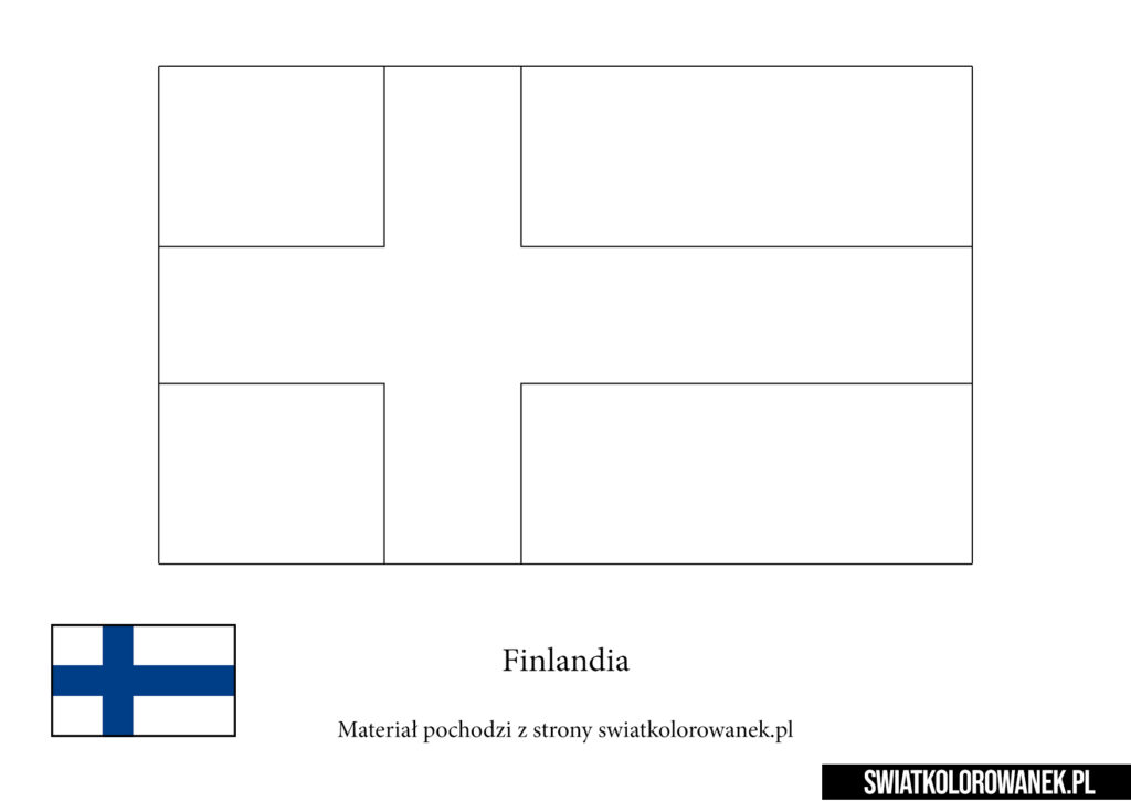 Flaga Finlandii Kolorowanka