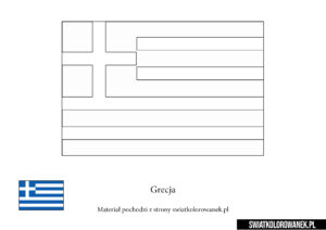 Flaga Grecji Kolorowanki