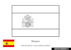 Flaga Hiszpanii Kolorowanka