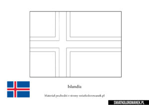 Kolorowanka Flaga Islandia