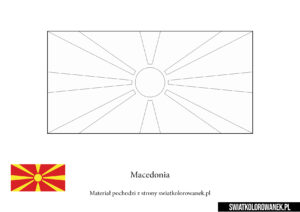 Flaga Macedonii Kolorowanka