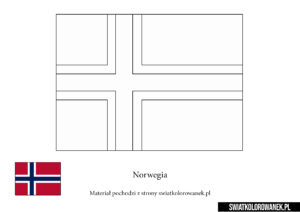 Kolorowanka Flaga Norwegii