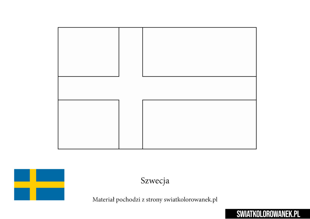 Kolorowanka Flaga Szwecji
