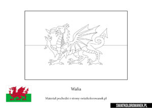 Kolorowanka Flaga Walii