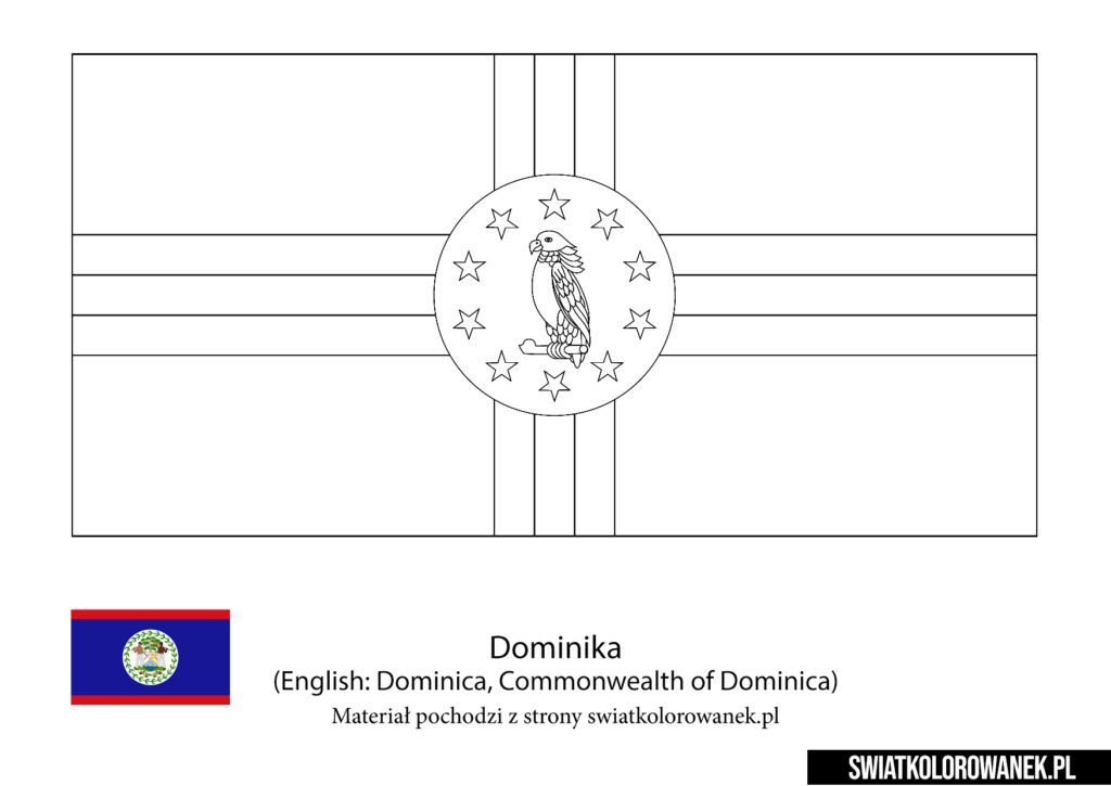 Kolorowanka Flaga Dominiki