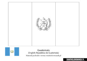 Kolorowanka Flaga GwatemKolorowanka Flaga Gwatemalaala