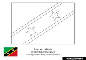 Kolorowanka Flaga Saint Kitts and Nevis