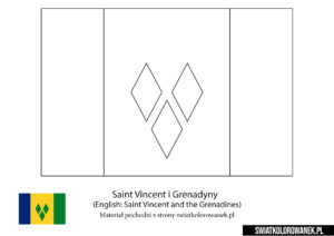 Kolorowanka Flaga Saint Vincent i Grenadyny