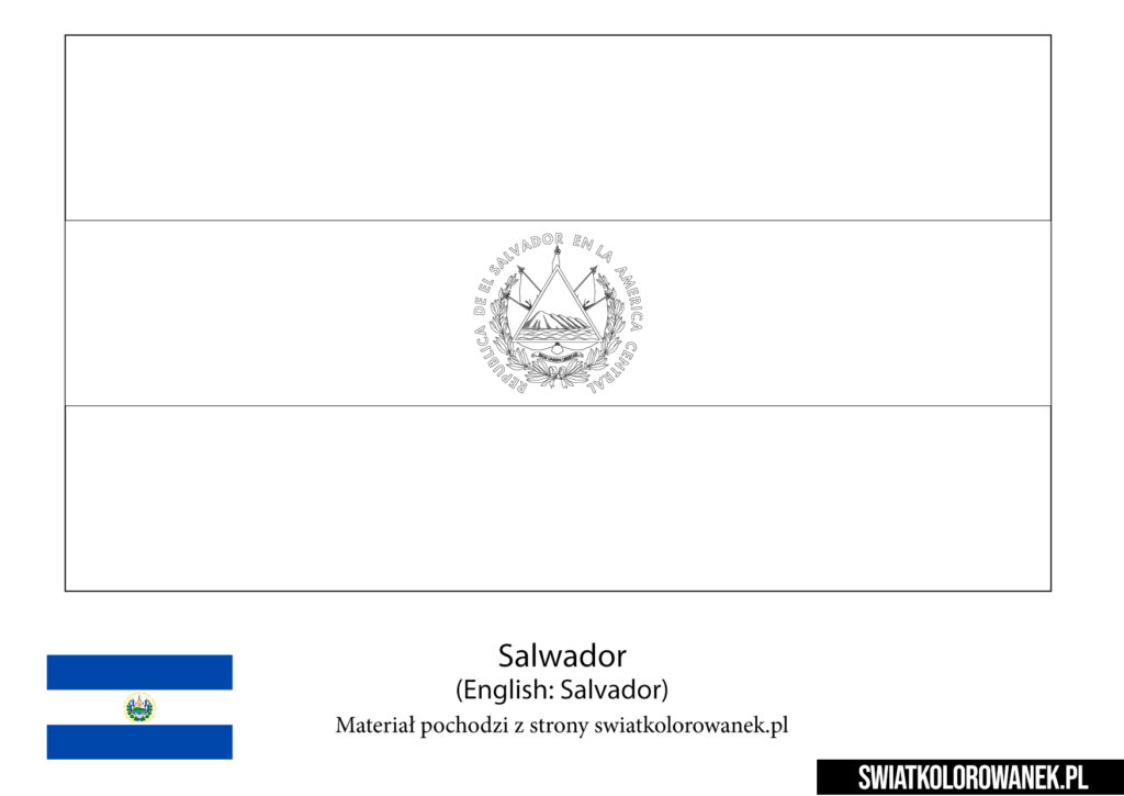 Kolorowanka Flaga Salwador