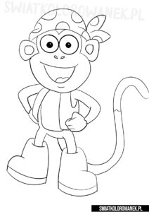 Małpka Butek. Kolorowanka dla dzieci. Dora poznaje świat.