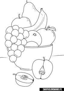 Misa z owocami kolorowanka
