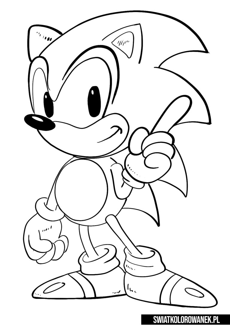 Kolorowanka dla dzieci Sonic 2. Kolorowanki Sonic.
