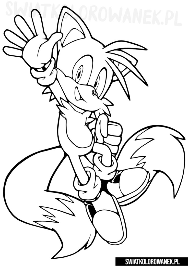 Sonic Miles Tails Prower - Kolorowanka do druku. Kolorowanki Sonic.
