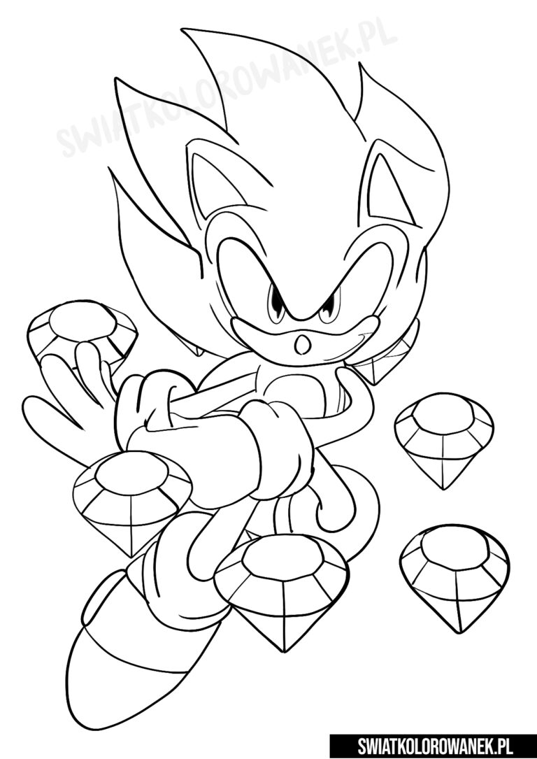 Sonic i diamenty Kolorowanka dla dzieci