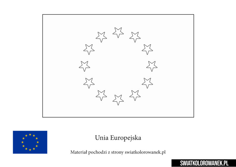 Kolorowanka Flaga Unii Europejskiej
