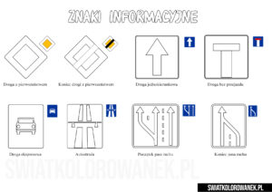 Znaki informacyjne kolorowanka