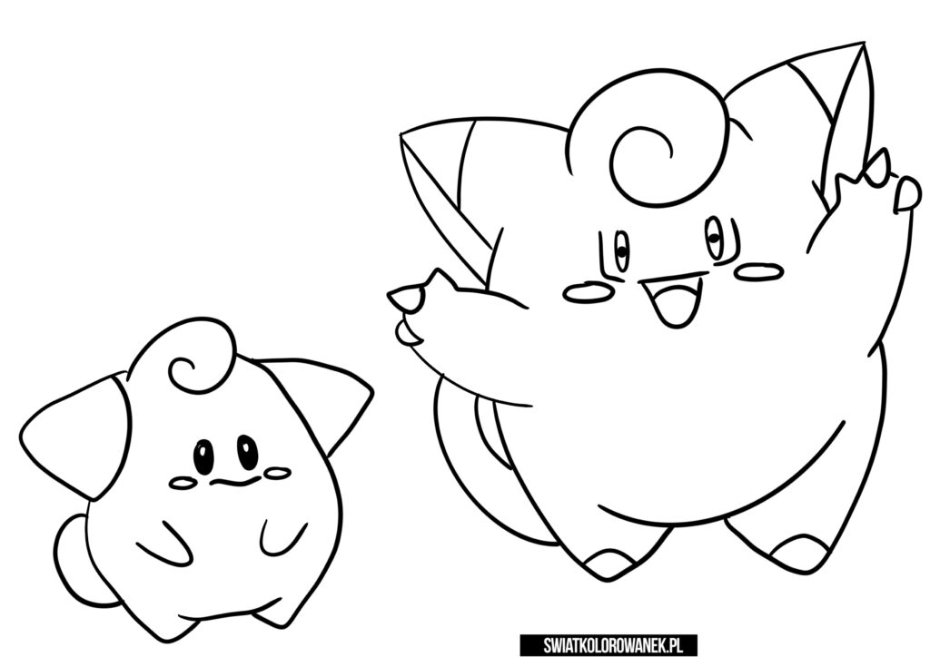 Clefable Kolorowanka Pokemon. Kolorowanka z Pokemonem