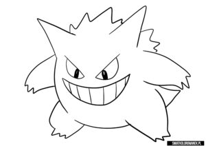 Gengar Pokemon. Kolorowanki Pokemon.