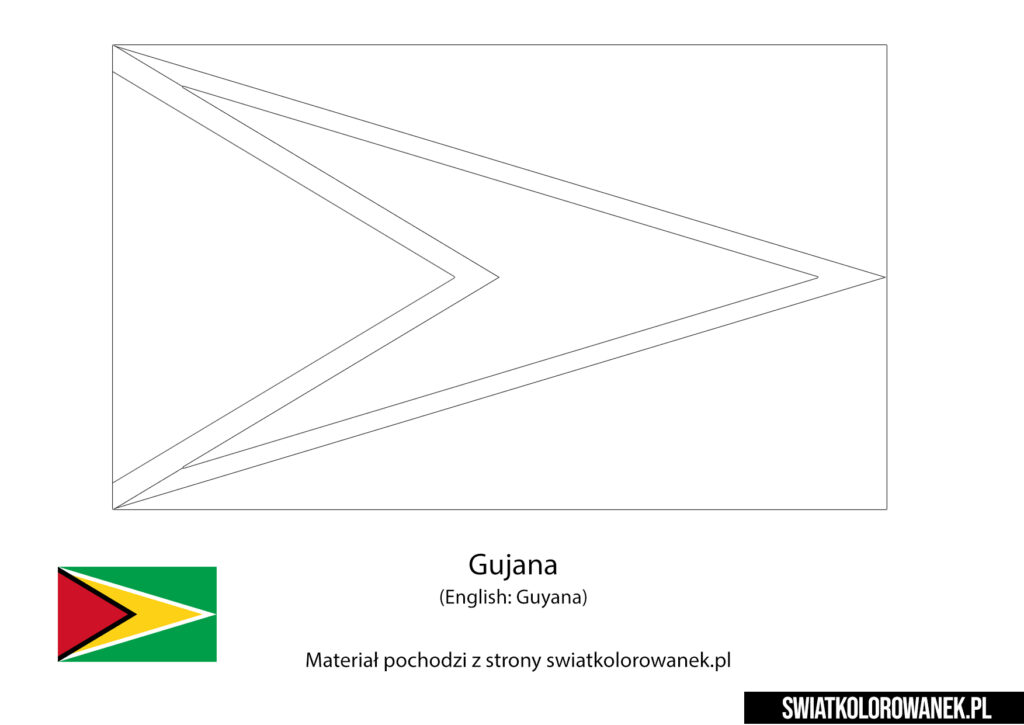 Kolorowanka Flaga Gujany