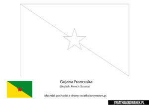 Kolorowanka Flaga Gujany Francuskiej