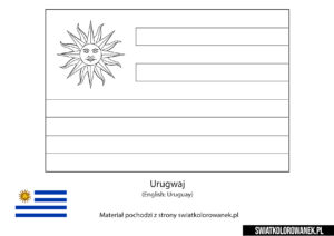 Kolorowanka flaga Urugwaju