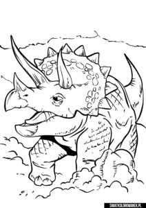 Kolorowanka do druku triceratops